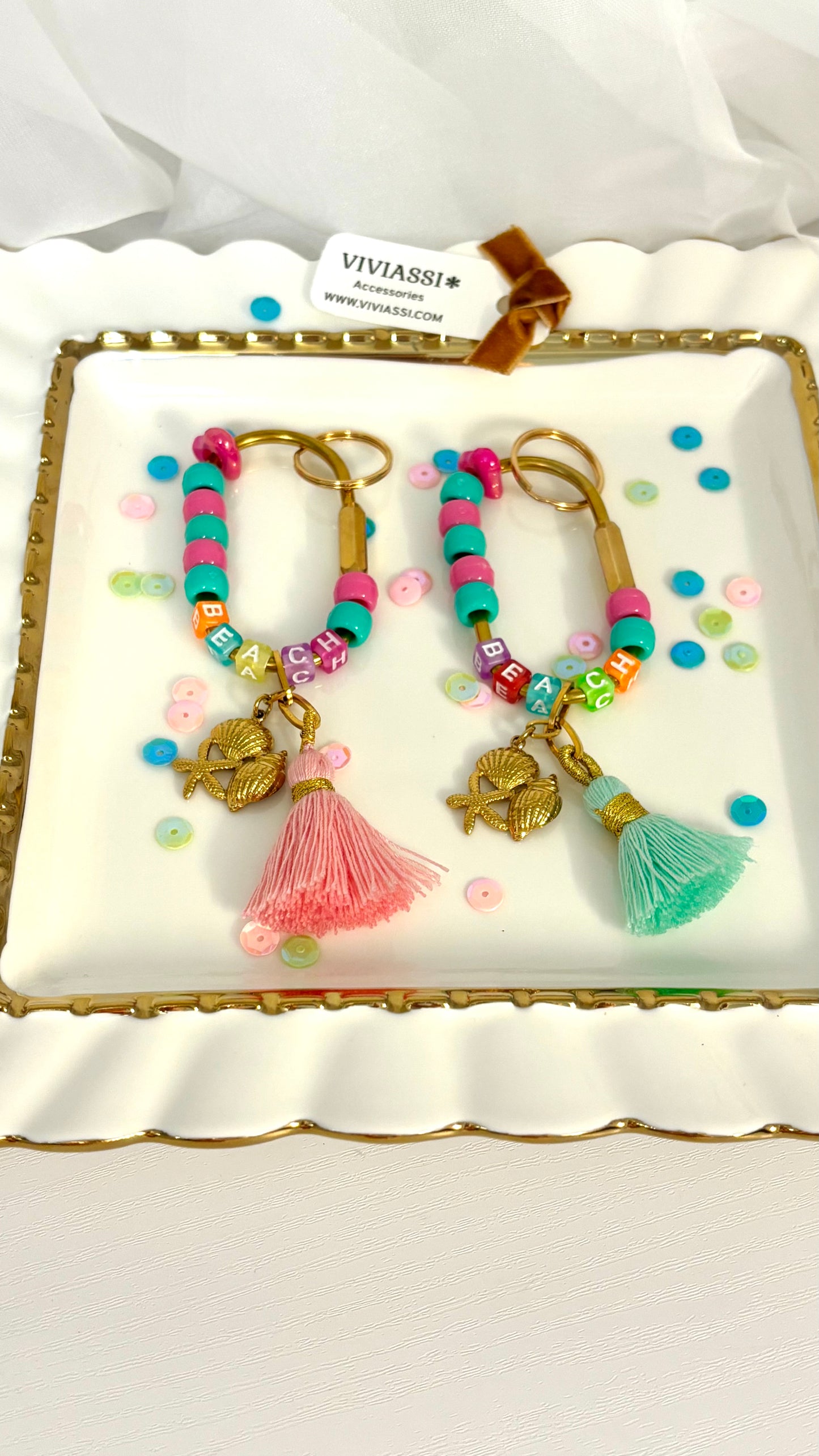 BEACH Keychain & Bag Charm